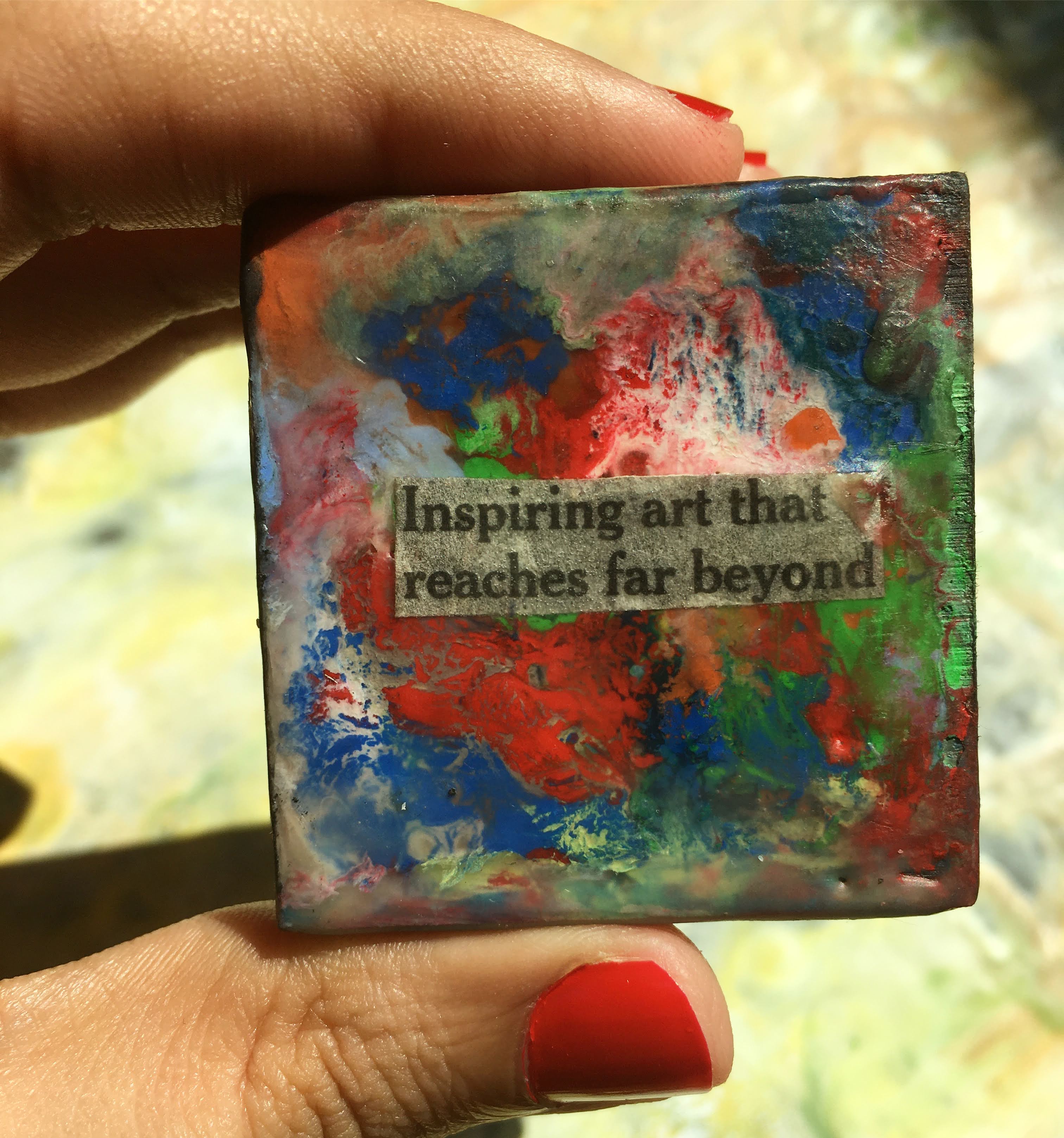 Abstract art on a cube with embedded text